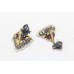 Earrings jhumki silver 925 sterling dangle gold rhodium pearl stones B 906